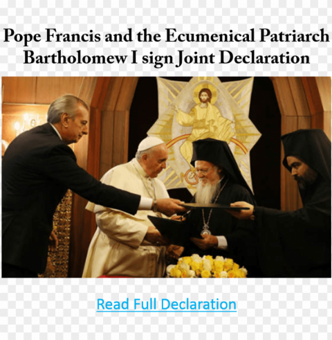 ope francis also had a special meeting with ahmed - ecumenical patriarch bartholomew HighQuality Transparent PNG Element