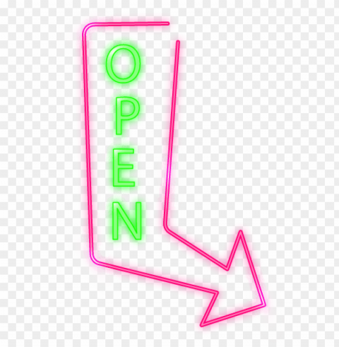 open arrow neon sign - neon si Transparent PNG Isolated Design Element