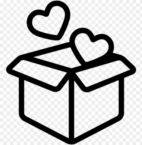 open box with two hearts free vector icons designed - open gift box icons PNG transparent photos library