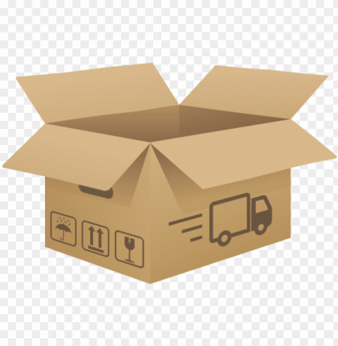 open cardboard box clip art image - caja de envio Isolated Design Element in HighQuality PNG