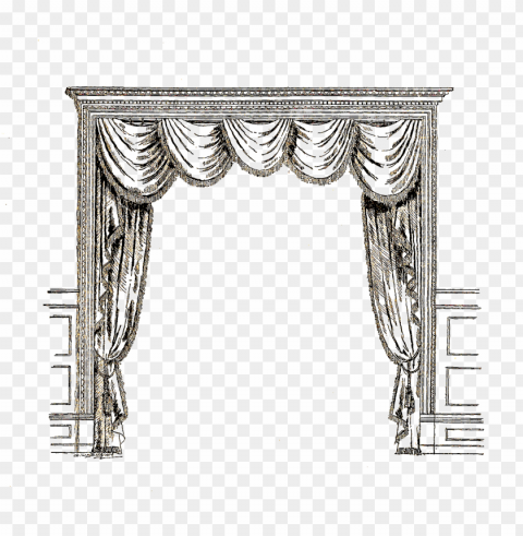 open door with curtains Transparent PNG images set