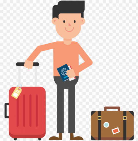 open - gif walking with luggage HighResolution Transparent PNG Isolated Graphic