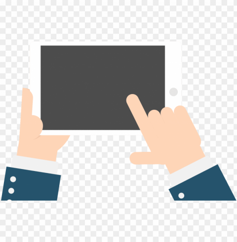open - holding tablet vector PNG files with transparent backdrop