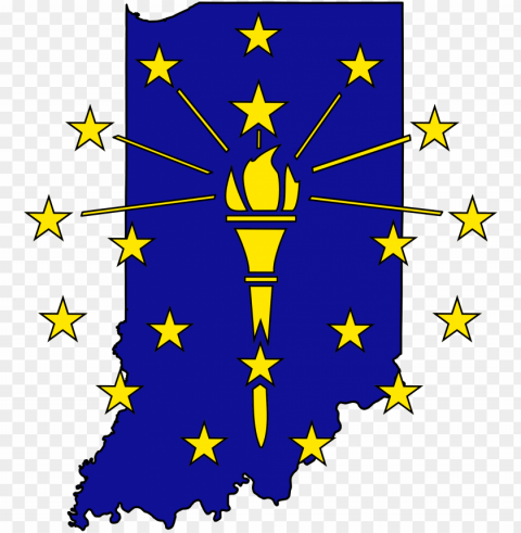 open - indiana state flag logo Isolated Character in Transparent PNG Format