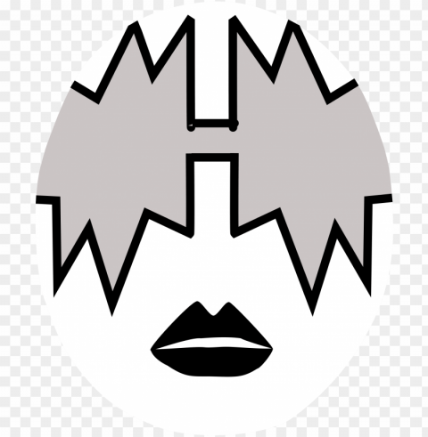 open - kiss band face paint Transparent PNG Isolated Element with Clarity