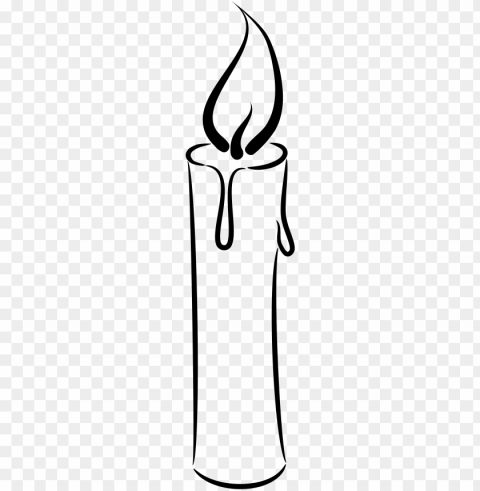 open - line art candle black and white clipart Isolated Item on HighResolution Transparent PNG