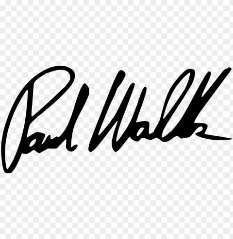 open - paul walker signature vector ClearCut Background PNG Isolated Item