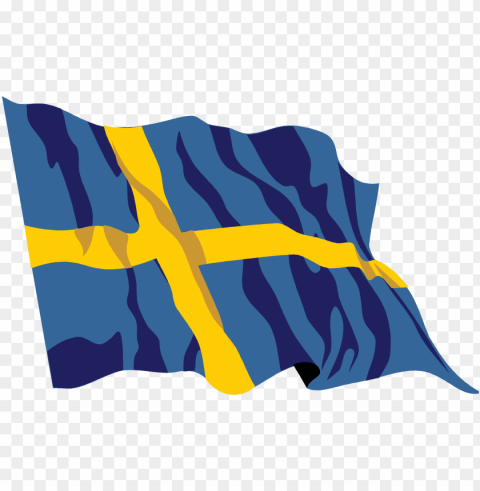 Open - Waving Swedish Flag Isolated Illustration With Clear Background PNG