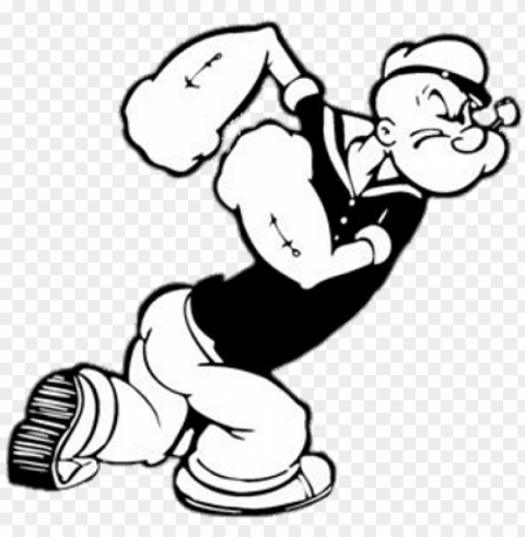 opeye black and white - popeye the sailor ma PNG images with alpha transparency layer