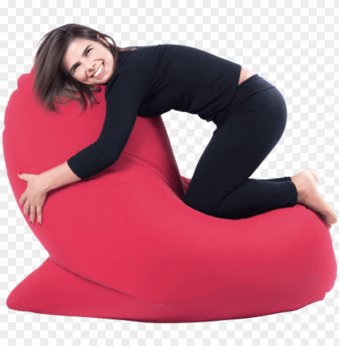 opheart heart-shaped pouf - bean bag chair HighResolution Transparent PNG Isolated Element