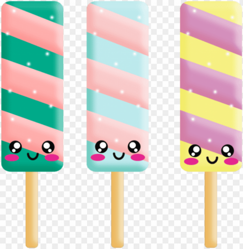 opsicle kawaii popsicle cute popsicle and psd - paleta kawaii Transparent Background PNG Isolated Pattern