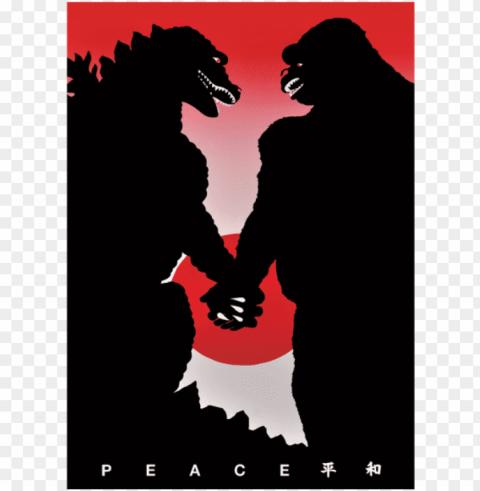 opular - godzilla king kong peace Isolated Object on HighQuality Transparent PNG