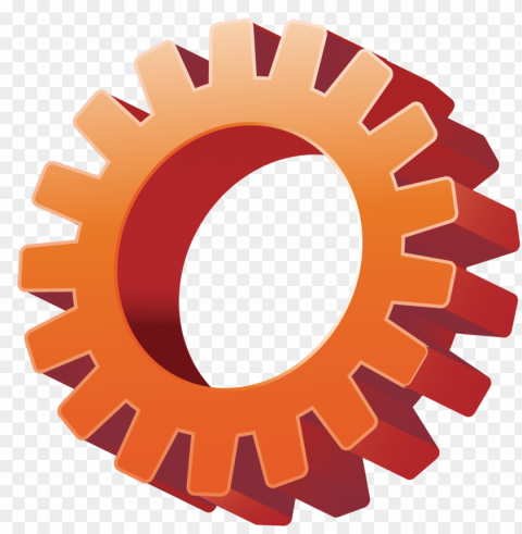 orange 3d gear wheel machine Transparent PNG Isolated Graphic with Clarity PNG transparent with Clear Background ID 4b3b2d64