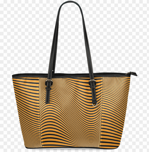 orange and black wavy lines leather tote bagsmall - tote ba Isolated Object in HighQuality Transparent PNG PNG transparent with Clear Background ID 03fca80e