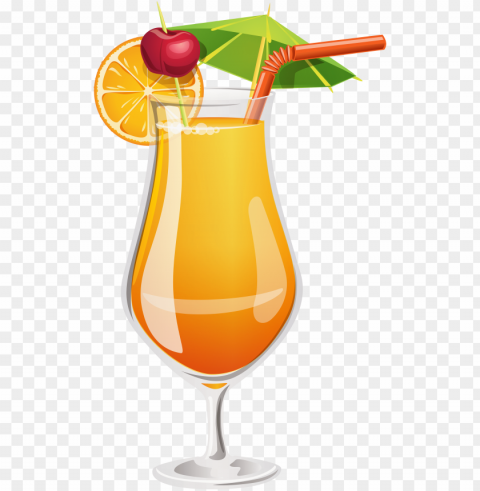 orange cocktail clipart - tequila sunrise clip art Isolated Character in Transparent Background PNG