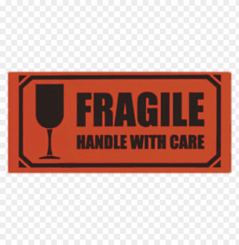 orange fragile handle with care sign Transparent PNG graphics complete collection