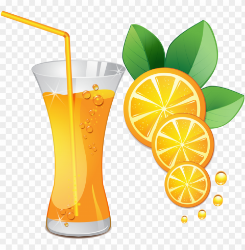 orange juice splash Isolated Element with Transparent PNG Background