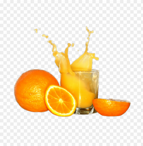 orange juice splash Isolated Graphic Element in Transparent PNG