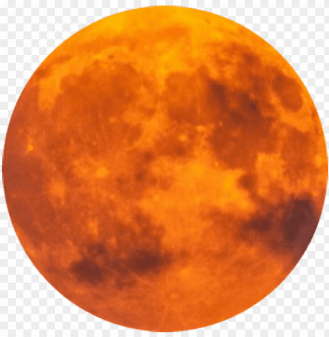 orange moon sattelite in space - moo PNG Image with Transparent Isolated Design