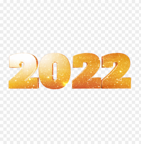 orange sparkle 2022 text Clear Background Isolated PNG Graphic