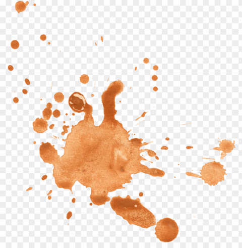 Orange Watercolor Splash Isolated PNG On Transparent Background