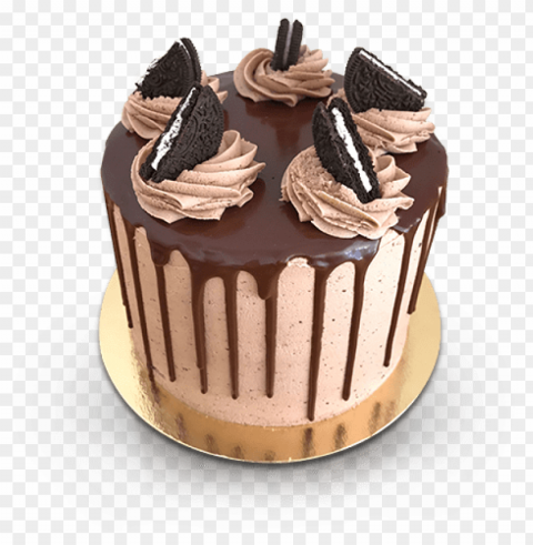 oreo cake - chocolate cake Transparent PNG Isolated Illustrative Element