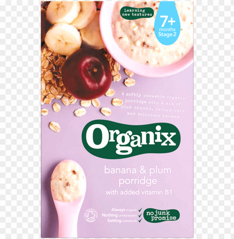 organix baby food banana & plum porridge infant cereal - organix baby food 6 months PNG files with transparent canvas collection
