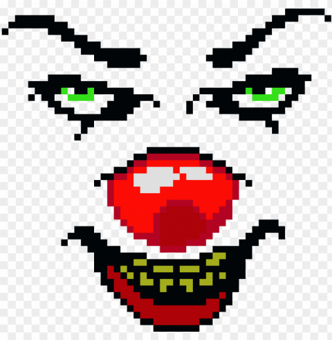 original pennywise - horror pixel art minecraft PNG images with clear alpha layer