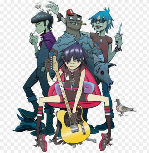 orillaz 2d and murdoc image - gorillaz artwork jamie hewlett PNG images with alpha channel diverse selection