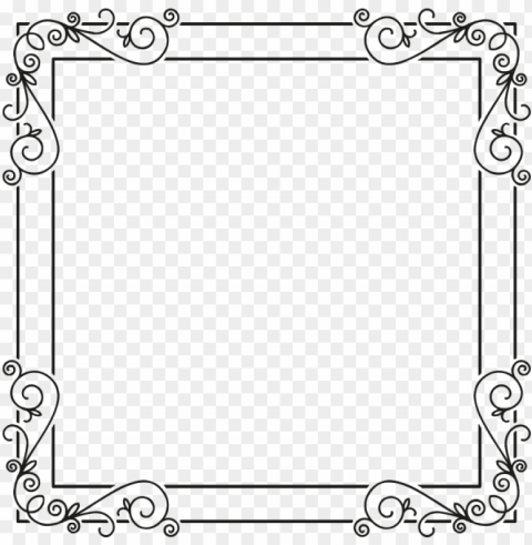 ornament frame - line art PNG with no background required