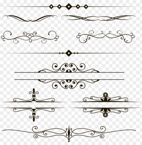 ornament retro vintage and for free - line art Transparent PNG Artwork with Isolated Subject