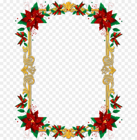 ornate christmas frame Clean Background Isolated PNG Character