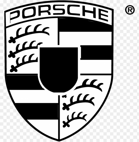 orsche logo black and white - porsche logo Transparent Background Isolated PNG Design