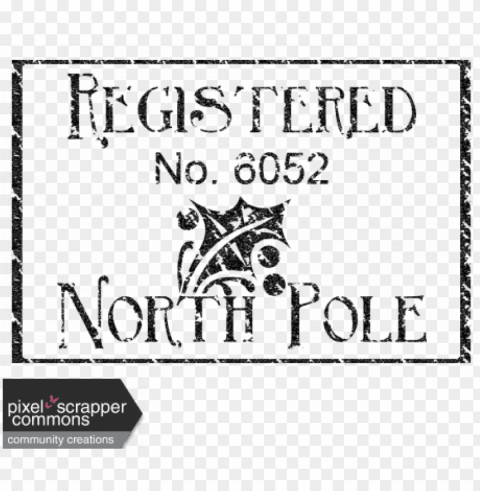 orth pole stamp - digital scrapbooki PNG Image with Clear Background Isolation