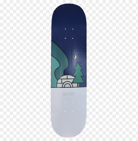orthern lights deck - skateboard deck Transparent Background PNG Isolated Illustration