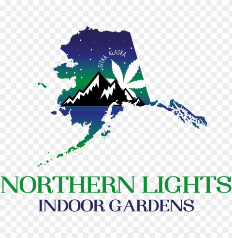 orthern lights indoor gardens - alaska flag Transparent background PNG stock