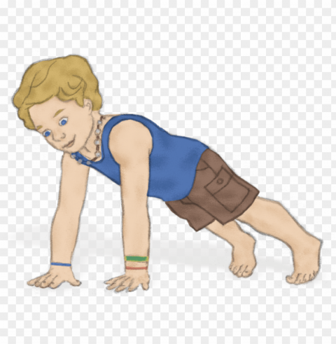 ose to help children calm angry feelings - plank kids yoga Isolated Object in Transparent PNG Format
