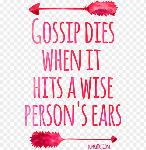 ossip dies when it hits a wise person's ears quoted - watercolor painti PNG transparent elements package