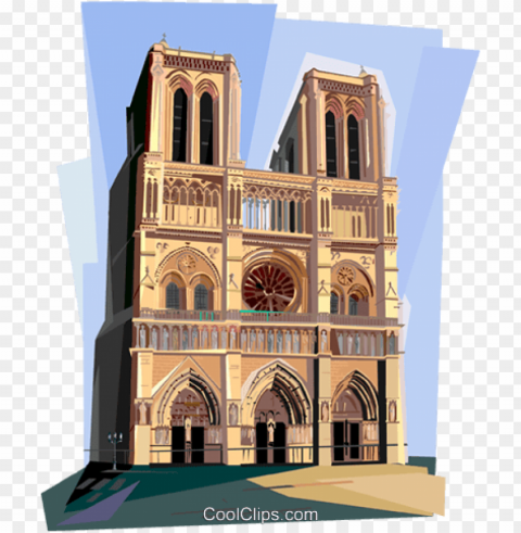 otre dame de paris france royalty free vector clip - notre dame cathedral clipart Clear Background PNG Isolated Design Element