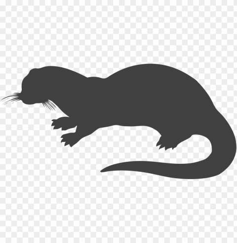 otter clipart pencil and in color otter - otter silhouette Isolated Graphic in Transparent PNG Format