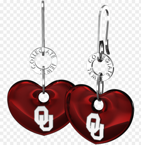 ou heart earrings PNG with clear background set