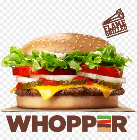 our whopper sandwich is a ¼ lb of savory flame-grilled - burger king email delivery Isolated Graphic on Clear PNG