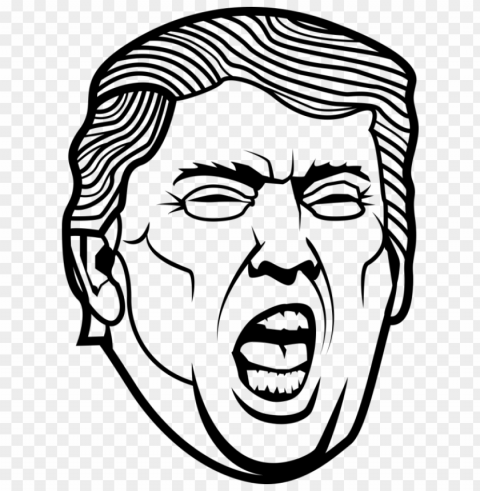outline trump angry face black border Transparent PNG Isolated Subject