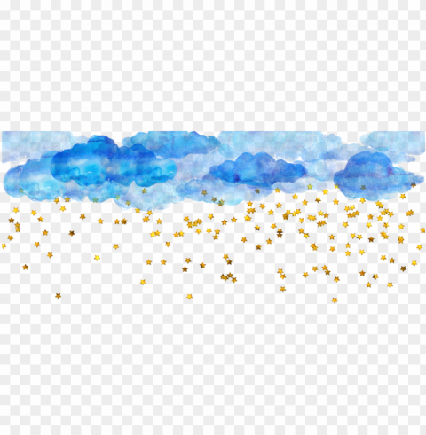 #overlay #blue #clouds #stars #gold #ftestickers - illustratio HighResolution Transparent PNG Isolated Element