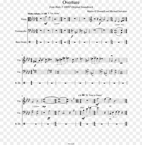 overture sheet music composed by martin o' donnell - sheet music Transparent Cutout PNG Isolated Element