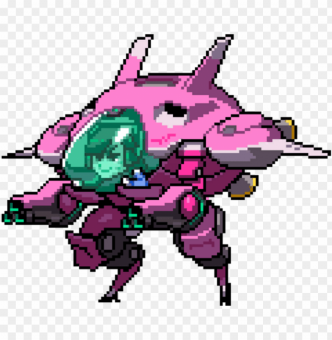 overwatch d va pixel spray PNG with Isolated Object