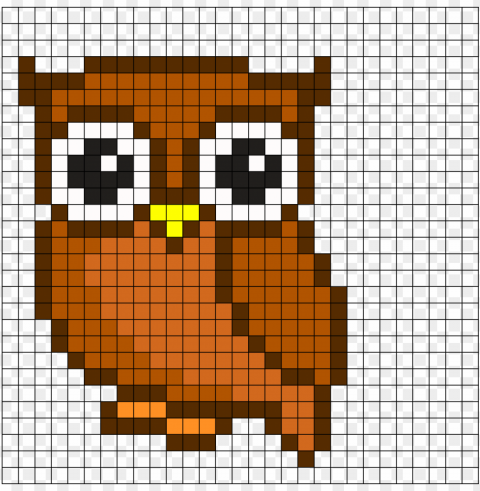 owl perler bead pattern more cuadricula - owl pixel art Transparent PNG Isolated Subject