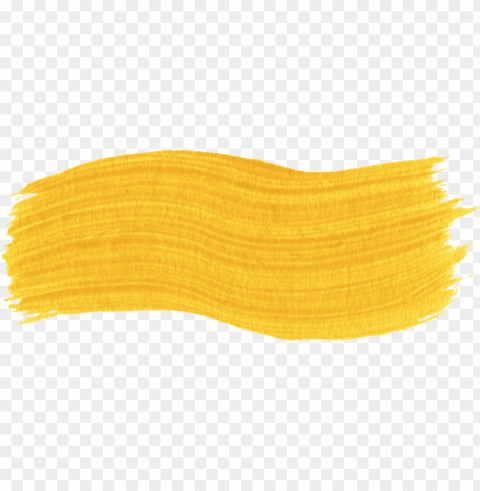 Paint Brush Stroke Yellow Transparent Background Isolated PNG Character