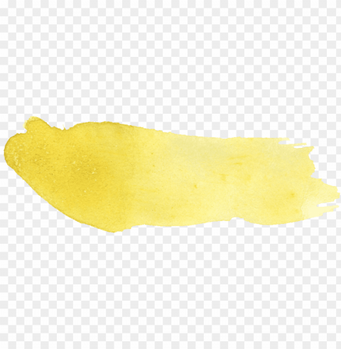 Paint Brush Stroke Yellow Isolated Artwork With Clear Background In PNG