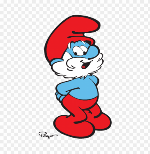 papa smurf vector free download HighResolution Isolated PNG Image